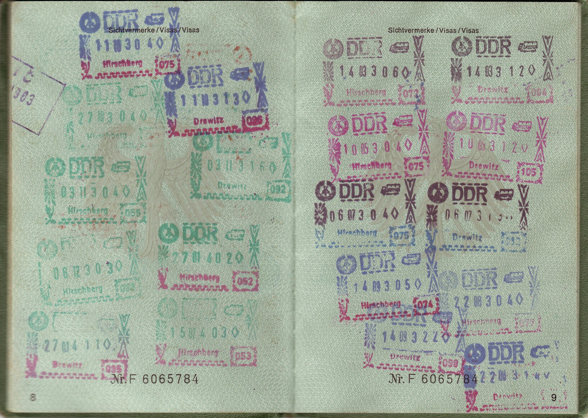 Passport stamps translation in UK, ANZ